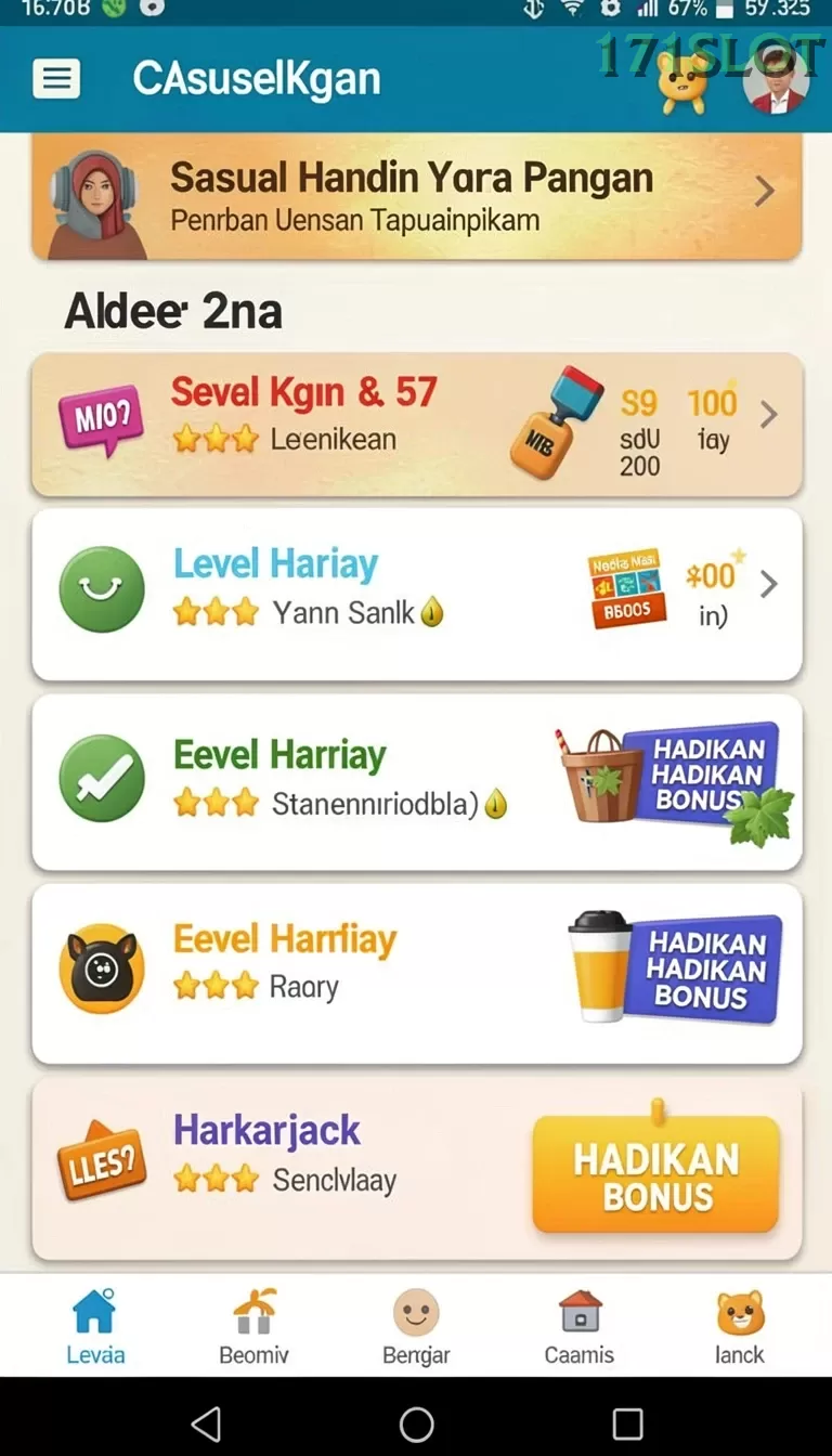 Cuplikan layar BIG77 — menu navigasi